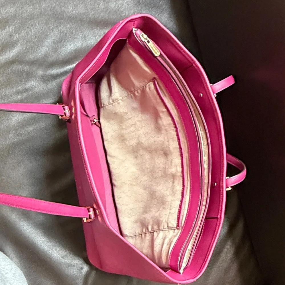 Michael Kors Hot Pink Saffiano Leather Tote - Picture 3 of 4